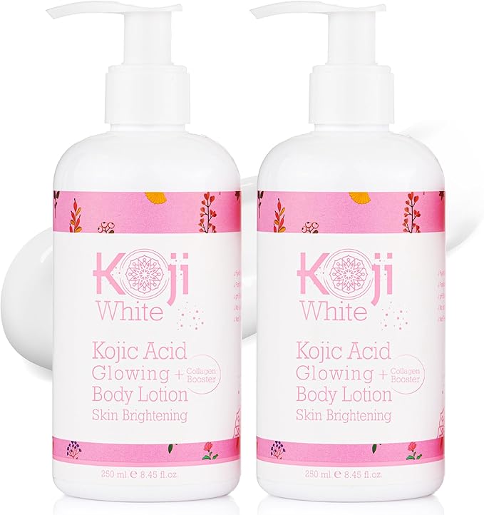 Koji White Kojic Acid & Collagen Body Lotion, Women Gifts Set for Skin Brightening, Moisturizer & Radiant Complexion, Uneven Skin Tone - Vegan, Not Tested on Animals, 8.45 Fl Oz (2 Packs) - Image 2